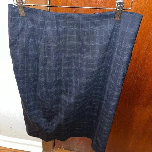 NWT Brooks Brothers Wool Plaid Pencil Skirt Blue 4 - Picture 2 of 4